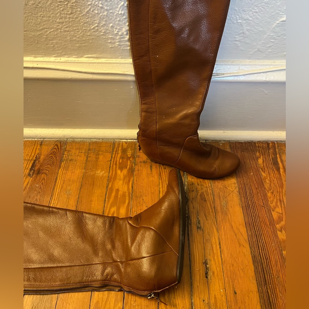 BP runway leather wedge boot